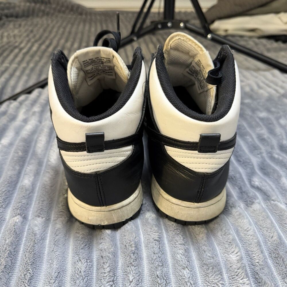 Nike Dunk High Black White High Top Sneaker DD1399-105 Leather Size 11 - Picture 4 of 8
